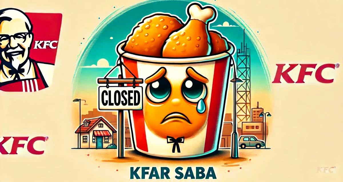 סניף kfc בכפר סבא נסגר. איור AI - מערכת