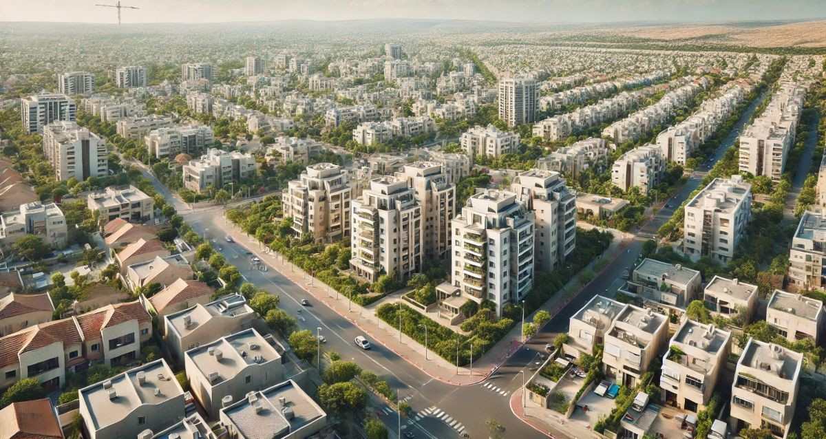 הדמיה של שכונת קריית שרת, רעננה. עיבוד AI - מערכת