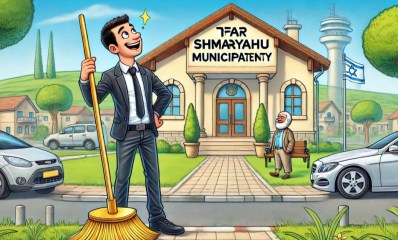 עבודה בכפר שמריהו. קריקטורה AI - מערכת