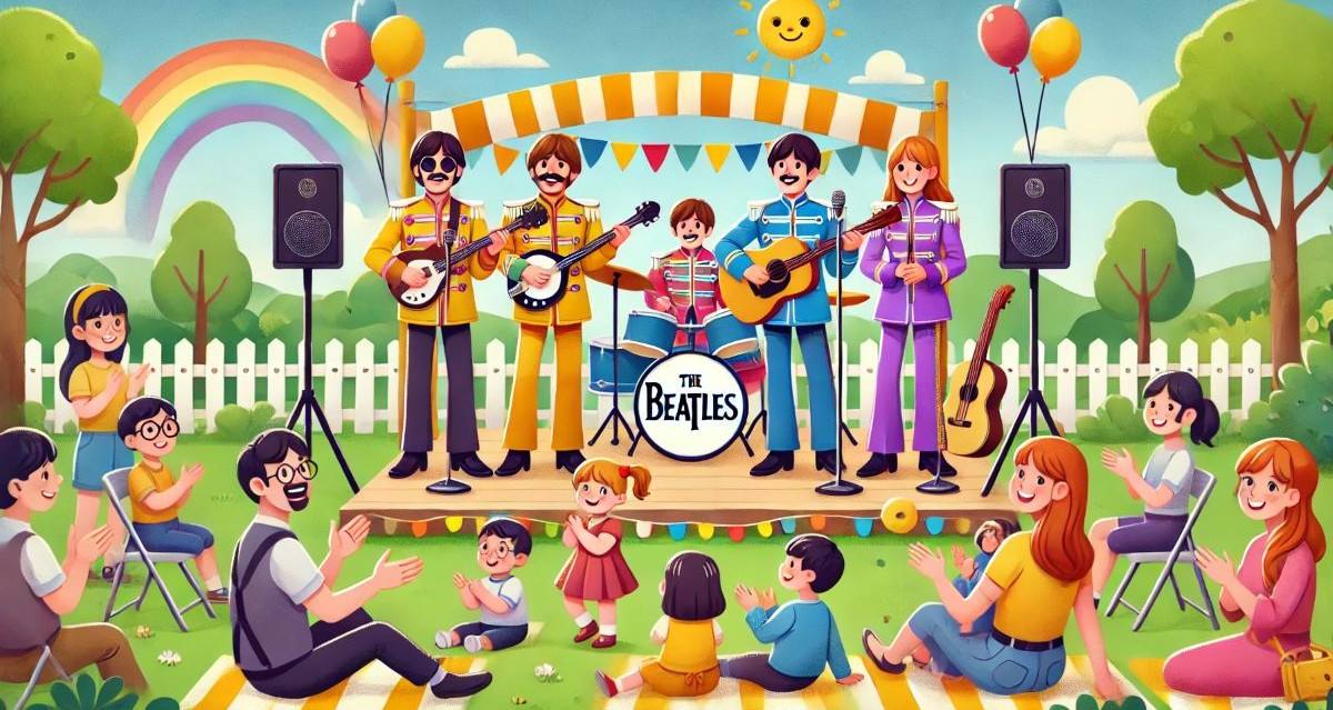 מופע ביטלס לילדים. איור AI - מערכת