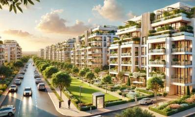 איור בינה מלאכותית של שכונת נווה אמירים הרצליה.