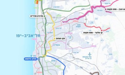 מפת הקו הצהוב באדיבות משרד התחבורה