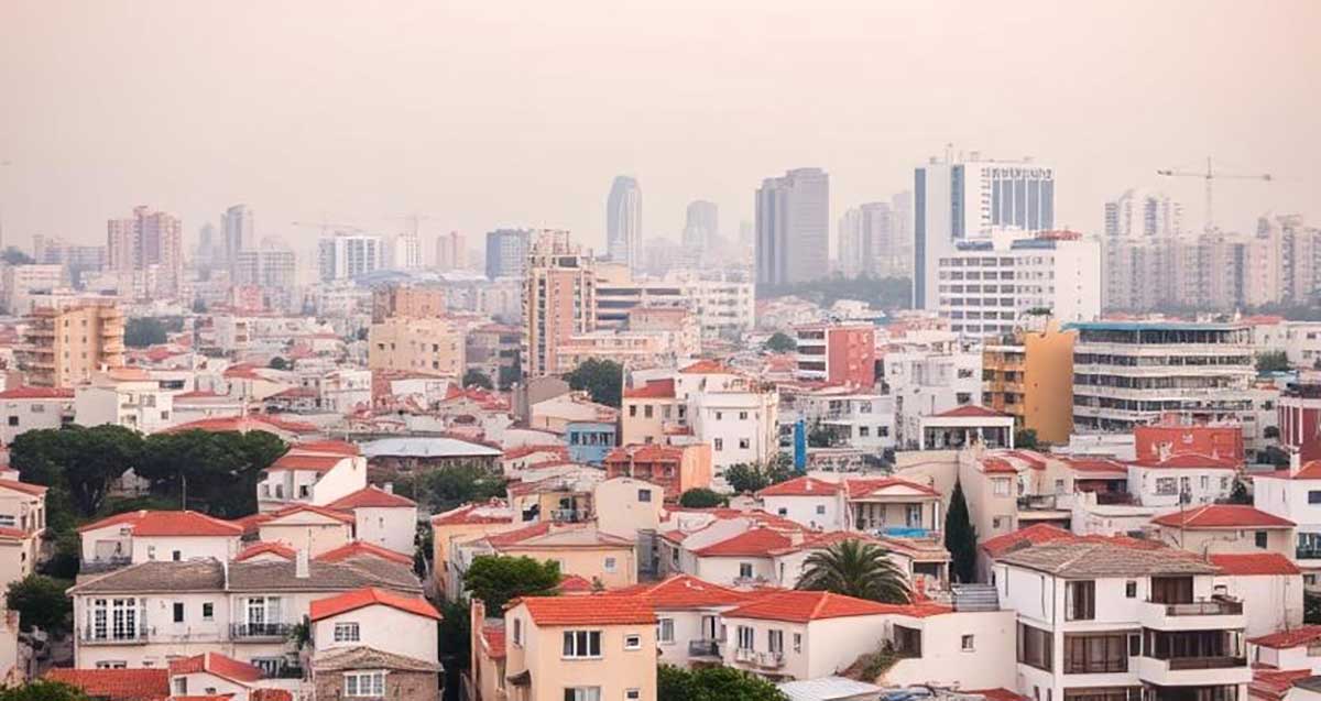 שכונת הדרים בכפר סבא. בתים של קומה אחת או שתיים עם גגות רעפים אדומים. ברקע בנייני מגורים גבוהים.