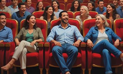גברים ונשים יושבים בתיאטרון, צילום אילוסטרציה AI