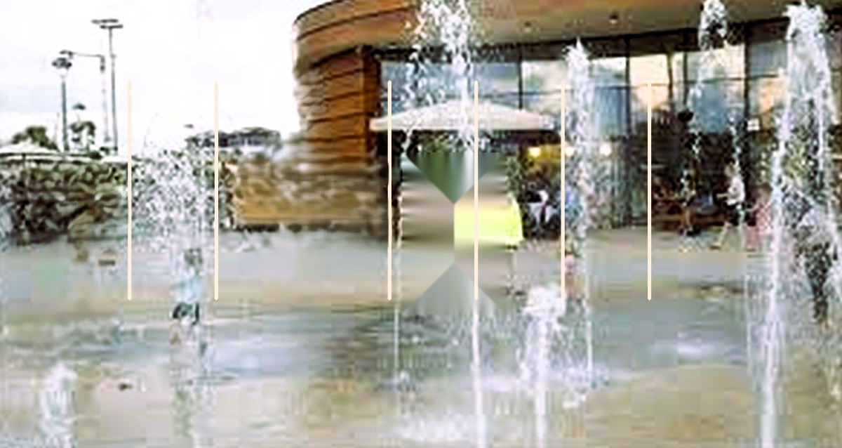 מתחם המזרקות בנווה זמר. עיבוד בינה מלאכותית: מערכת