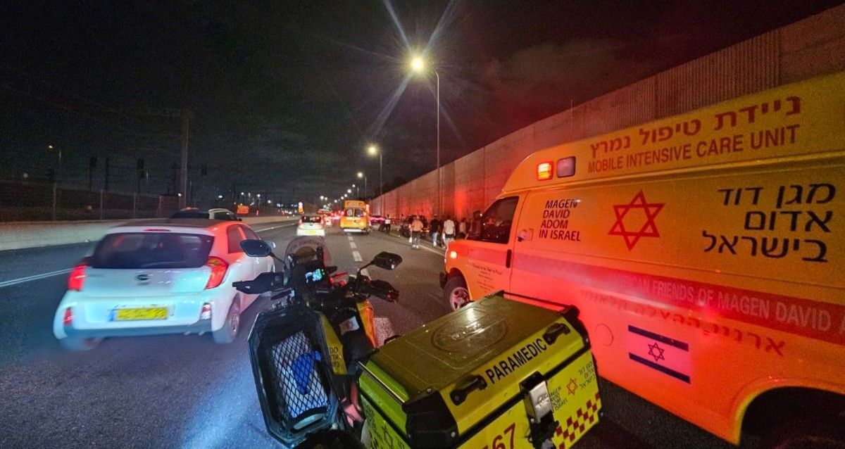 זירת התאונה ליד שבעת הכוכבים, צילום: תיעוד מבצעי מד"א