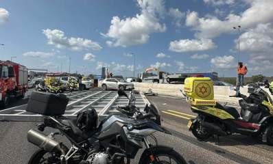 זירת התאונה בכביש 5. צילום: תיעוד מבצעי מד"א