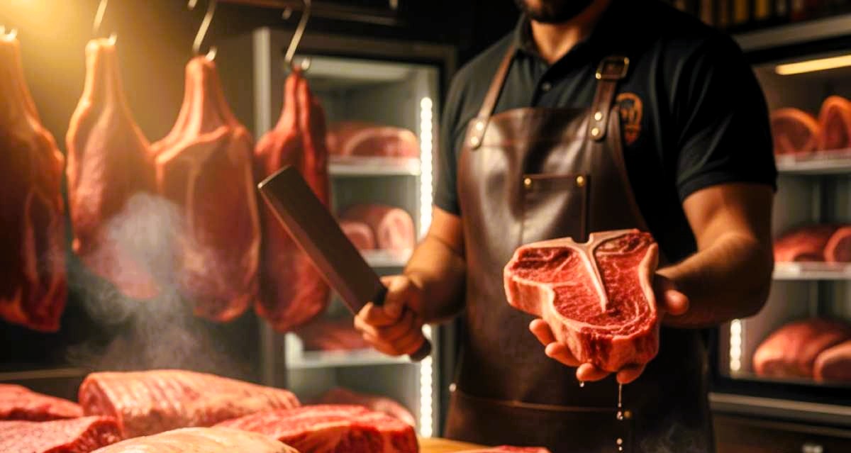 נתחי בשר בקצבייה. עיבוד AI - שרון אונליין