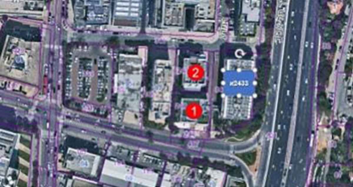 מתחם אקרשטיין באזור התעסוקה הרצליה פיתוח. תצלום אוויר