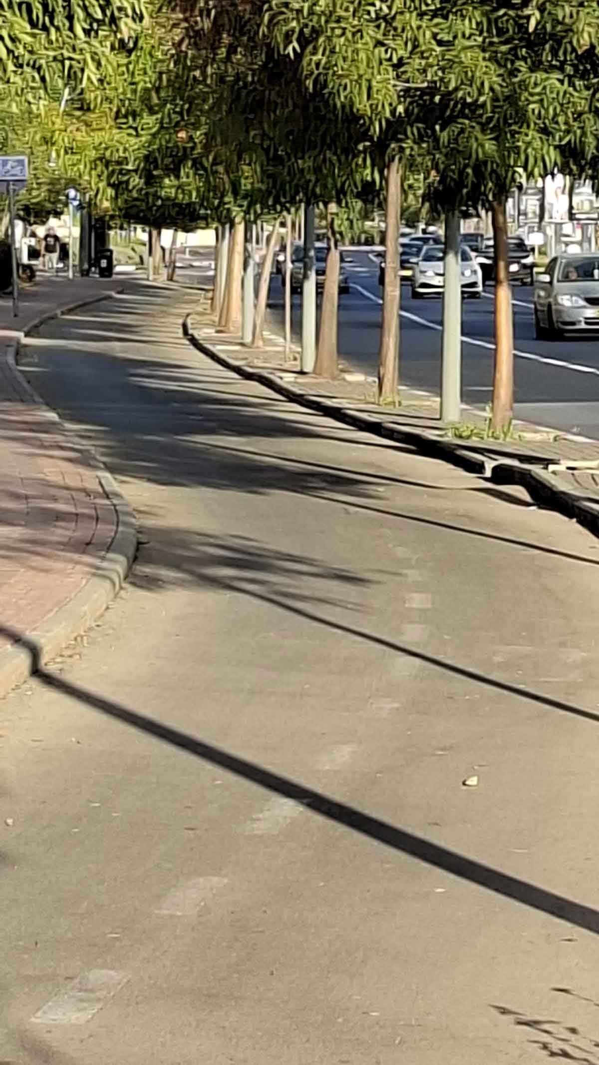 שביל אופניים כמעט בלי סימונים ברחוב ויצמן