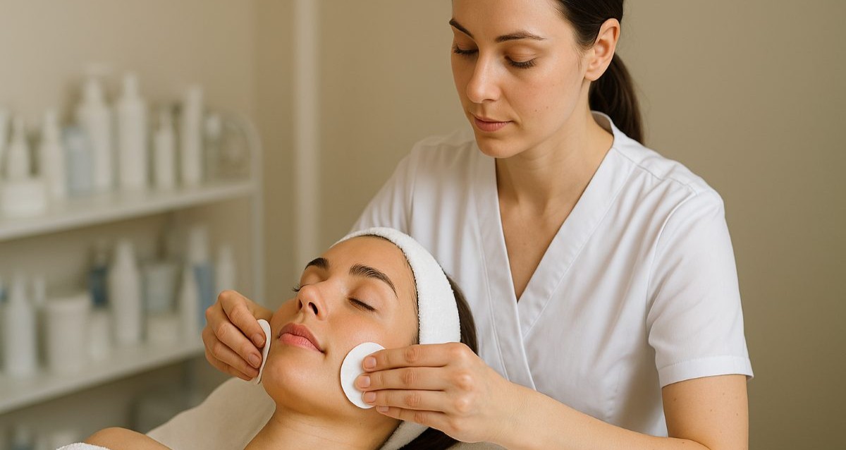 טיפול פנים אצל קוסמטיקאית. הדמיית AI - מערכת