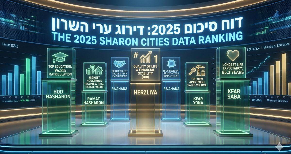 מדד ערי השרון - דוח סיכום לשנת 2025. עיבוד AI - מדיה היפר לוקאלית