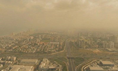 אובך כבד על ערי השרון. הדמיית AI - מדיה היפר לוקאלית