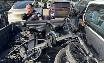 מבצע אכיפה בהרצליה נגד עבירות מסכנות חיים בכלים דו־גלגליים, ינואר 2026. צילום: דוברות המשטרה