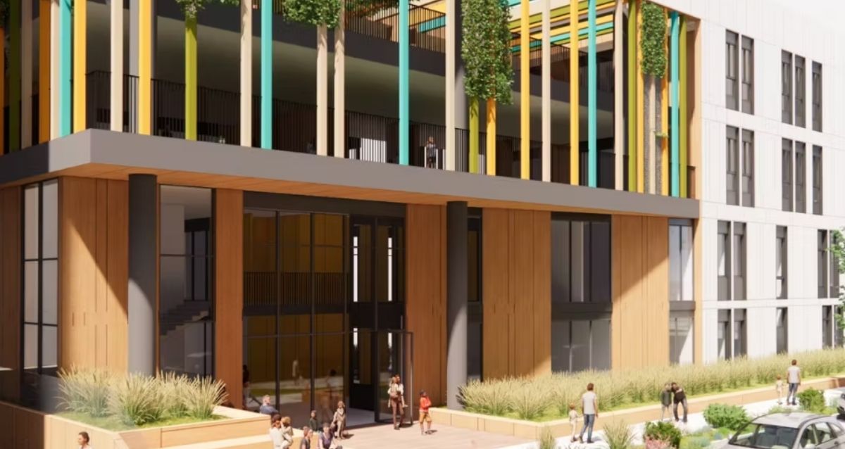 מתחם גני ילדים ומרכז לגיל הרך בנווה גן. הדמיה: ליואי דבוריינסקי אדריכלים