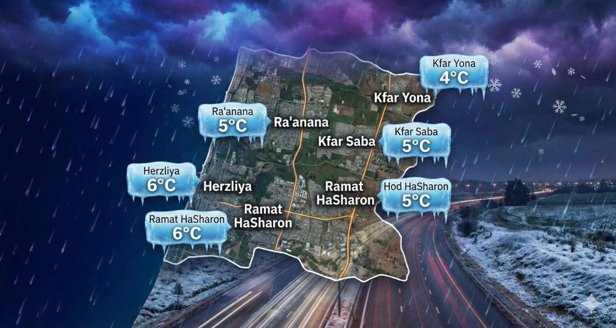 תחזית מזג האוויר -מה תהיה הטמפרטורה בעיר שלכם בשיא גל הקור. עיבוד AI - מדיה היפר לוקאלית