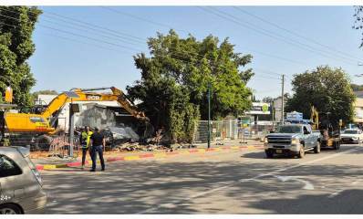 הריסת המבנה שבו שכנה מסעדת עדנה ברמת השרון