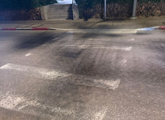 מעבר חצייה דהוי בצומת האיחוד ובן גמלא, צילום: פרטי