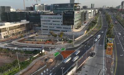 כביש 2 ואזור התעסוקה הרצליה פיתוח. כניסה ויציאה חדשים לאזור התעסוקה.