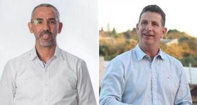 קולאז׳ של יריב פישר מצד ימין ורפי קדושים מצד שמאל
