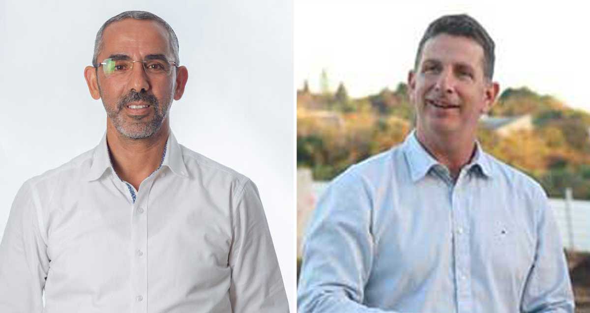 קולאז׳ של יריב פישר מצד ימין ורפי קדושים מצד שמאל