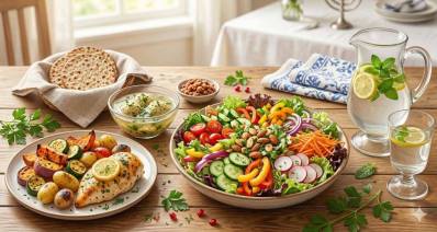 ארוחת פסח בריאה ומזינה. עיבוד AI - מדיה היפר לוקאלית