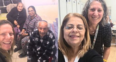 צוות ומטופלים של יחידת שקד, צילום: כללית