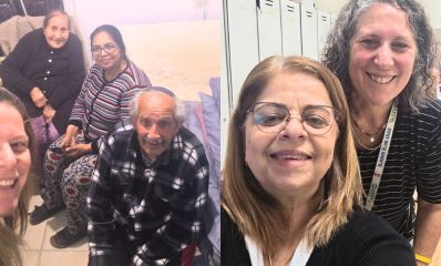 צוות ומטופלים של יחידת שקד, צילום: כללית