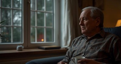 קשיש יושב ליד חלון ביתו ומציץ החוצה, הדמיית בינה מלאכותית: שרון אונליין