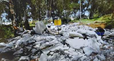 המתחם ליד שדה התעופה לאחר ההריסה. צילום: דוברות עיריית הרצליה