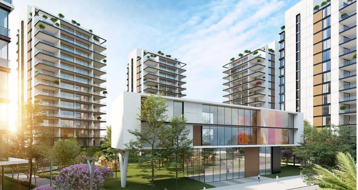 הדמיה של פרויקט פינוי בינוי של חברת אאורה בשכונת נווה ישראל בהרצליה