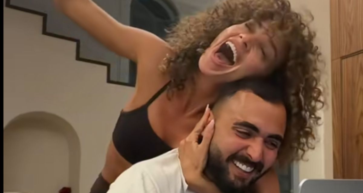 עדן פינס ואושר כהן מחובקים, צילום מתך מטיקטוק @eden_fines