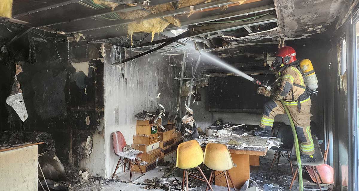 שריפה ברחוב הלח"י בהרצליה