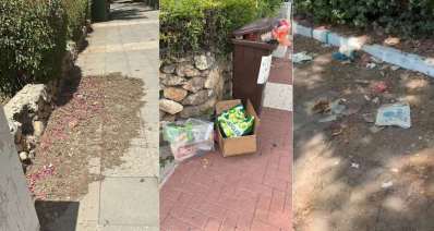 לכלוך ואשפה ברחובות שכונת הפרחים, צילום פרטי