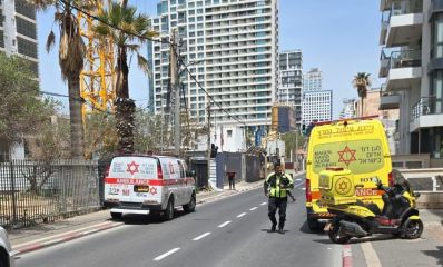 אמבולנסים בזירת התאונה בהרצליה, צילום: מד"א