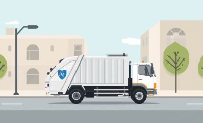 משאית פינוי אשפה ברחוב, איור בינה מלאכותית: שרון אונליין