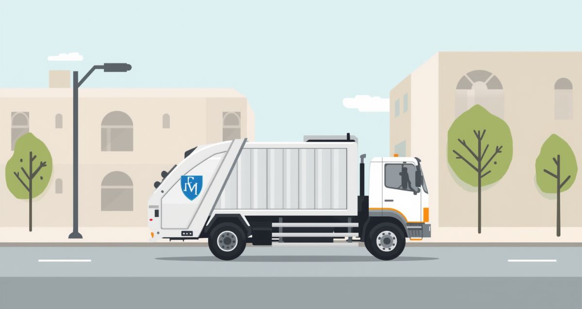 משאית פינוי אשפה ברחוב, איור בינה מלאכותית: שרון אונליין