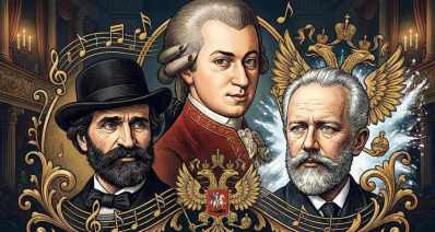 ורדי, מוצרט וצ'ייקובסקי. איור AI - מדיה היפר לוקאלית