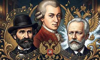 ורדי, מוצרט וצ'ייקובסקי. איור AI - מדיה היפר לוקאלית