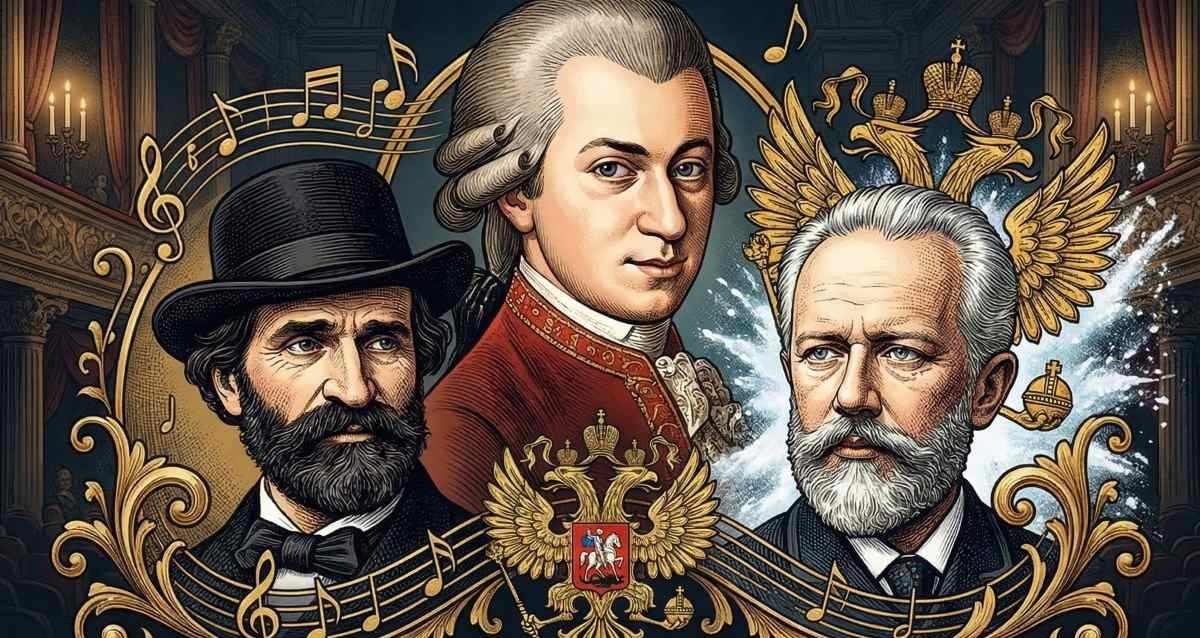 ורדי, מוצרט וצ'ייקובסקי. איור AI - מדיה היפר לוקאלית