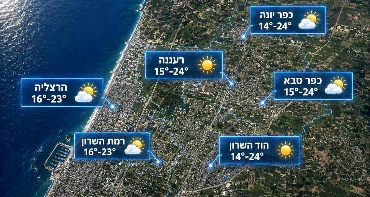תחזית היפר לוקאלית לפי ערים. עיבוד AI - מדיה היפר לוקאלית