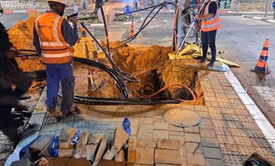 הטמנת תשתיות חשמל בכפר סבא. צילום: העירייה