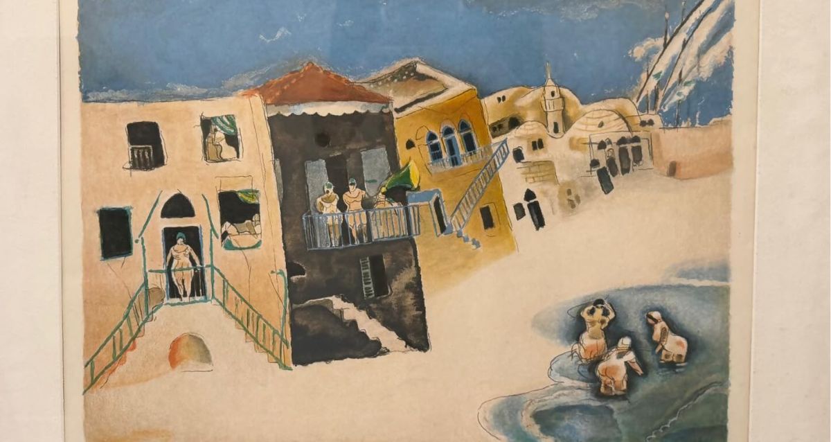 ציור של נחום גוטמן - נשים רוחצות בשפת הים