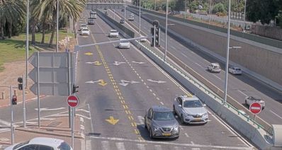 צומת כפר שמריהו עם רמזור מונחה בינה מלאכותית, צילום: עיריית הרצליה