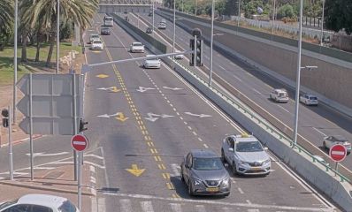 צומת כפר שמריהו עם רמזור מונחה בינה מלאכותית, צילום: עיריית הרצליה