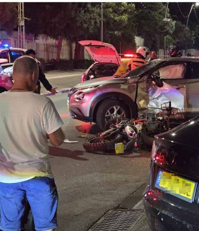 זירת התאונה הקטלנית ברחוב הנצח. צילום: פרטי