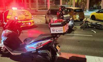 זירת התאונה ברחוב הנצח ברמת השרון, צילום: זק"א