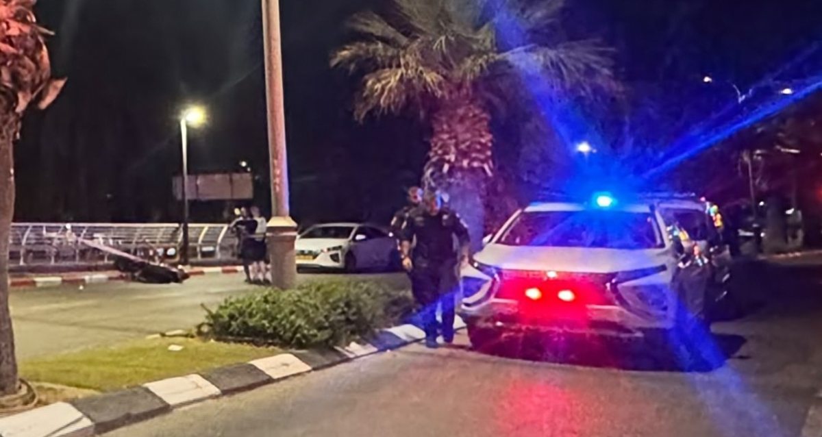 זירת תאונת האופנוע בהרצליה בלילה שבין 16 ל-17 באוקטובר 2026