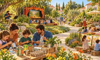 איור להמחשה של פעילויות תרבות, יצירה ובילוי משפחתי בשרון